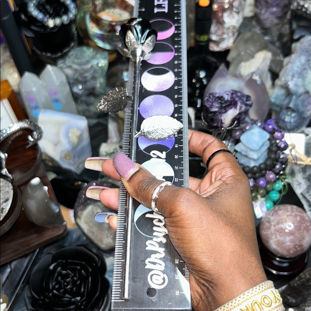 Fluorite root Rose Carvings w/Silver Stainless stem - Price for 1 🌹🌹 - Picture 9 of 11